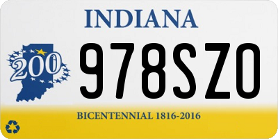 IN license plate 978SZO