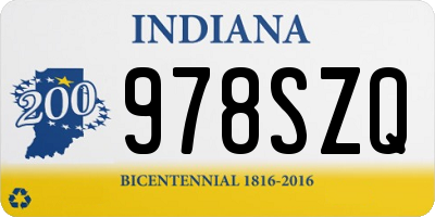 IN license plate 978SZQ
