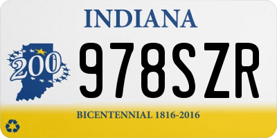 IN license plate 978SZR