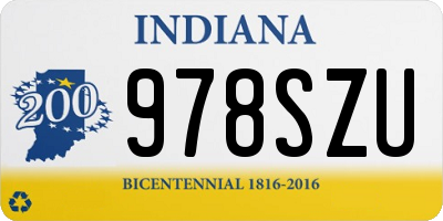 IN license plate 978SZU
