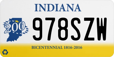IN license plate 978SZW