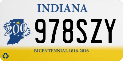 IN license plate 978SZY