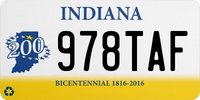 IN license plate 978TAF