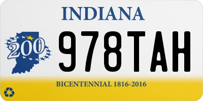 IN license plate 978TAH