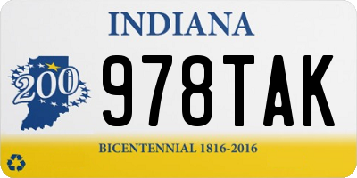 IN license plate 978TAK