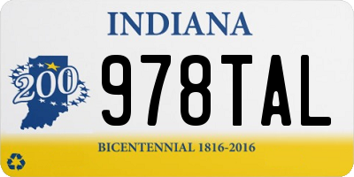 IN license plate 978TAL