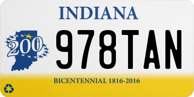 IN license plate 978TAN
