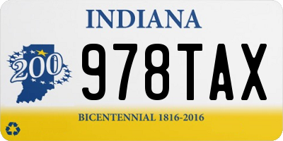 IN license plate 978TAX