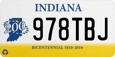 IN license plate 978TBJ