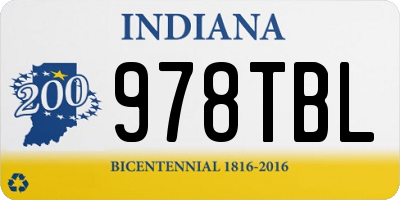 IN license plate 978TBL