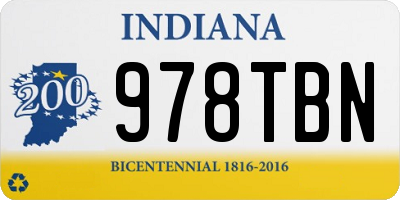 IN license plate 978TBN