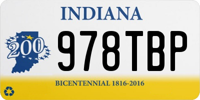 IN license plate 978TBP