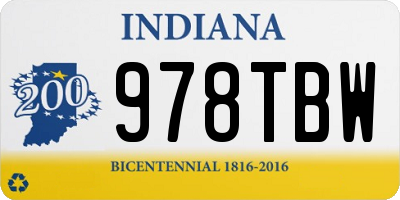 IN license plate 978TBW