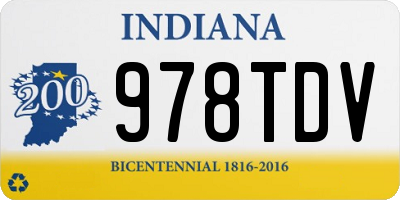 IN license plate 978TDV