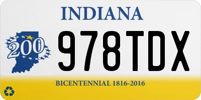 IN license plate 978TDX