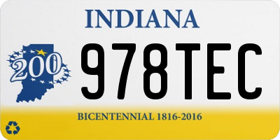 IN license plate 978TEC
