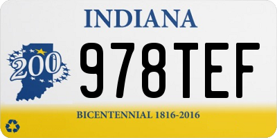 IN license plate 978TEF