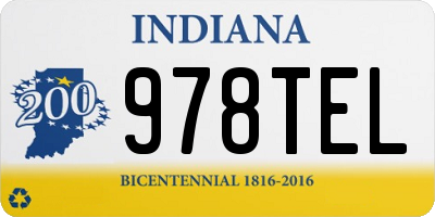 IN license plate 978TEL