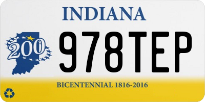 IN license plate 978TEP