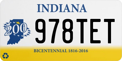IN license plate 978TET