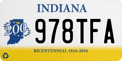 IN license plate 978TFA