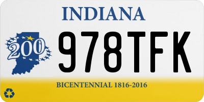 IN license plate 978TFK