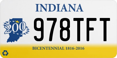 IN license plate 978TFT