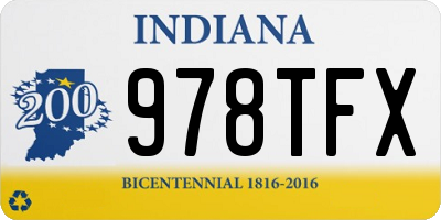IN license plate 978TFX