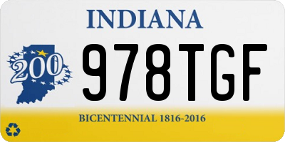 IN license plate 978TGF