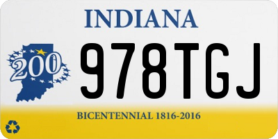 IN license plate 978TGJ