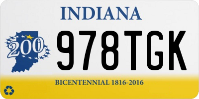 IN license plate 978TGK