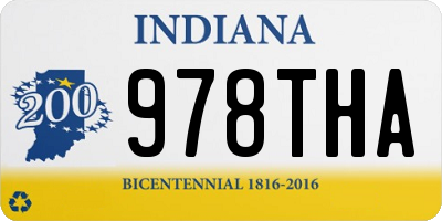 IN license plate 978THA
