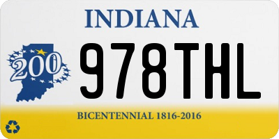 IN license plate 978THL