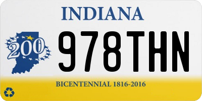 IN license plate 978THN