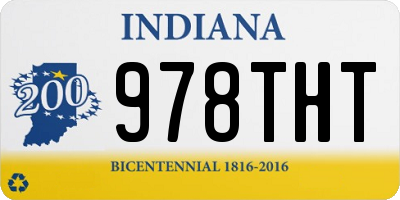 IN license plate 978THT