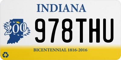 IN license plate 978THU