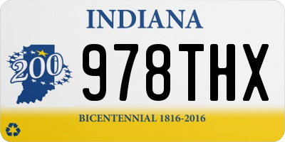 IN license plate 978THX