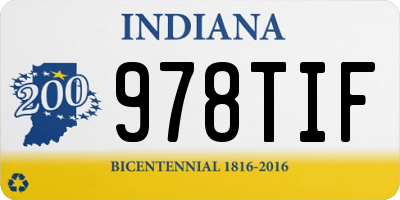 IN license plate 978TIF