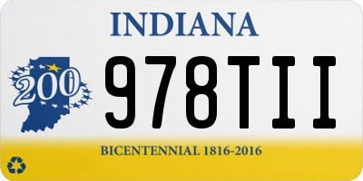 IN license plate 978TII