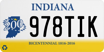 IN license plate 978TIK