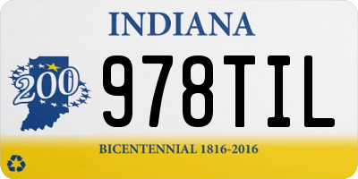 IN license plate 978TIL