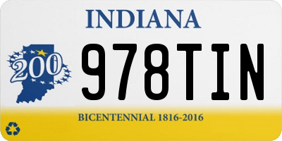 IN license plate 978TIN