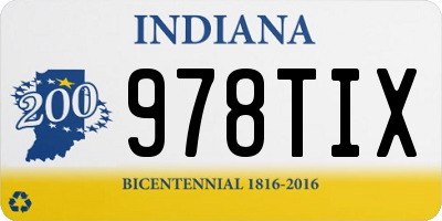 IN license plate 978TIX
