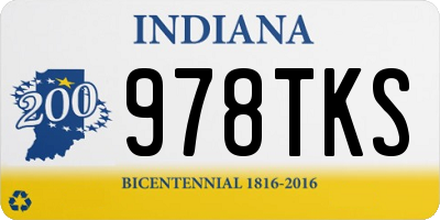 IN license plate 978TKS