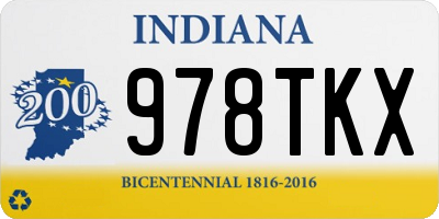 IN license plate 978TKX
