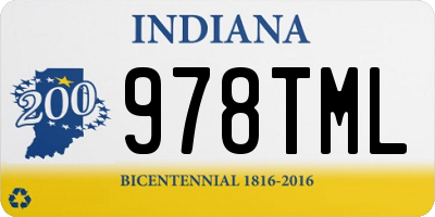 IN license plate 978TML