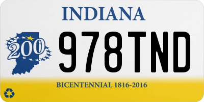 IN license plate 978TND