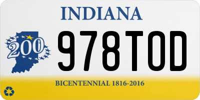 IN license plate 978TOD