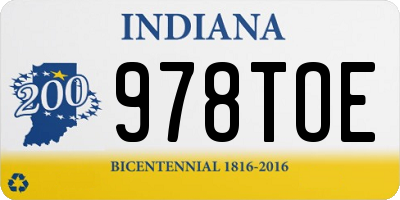 IN license plate 978TOE