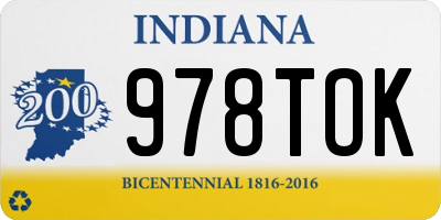 IN license plate 978TOK